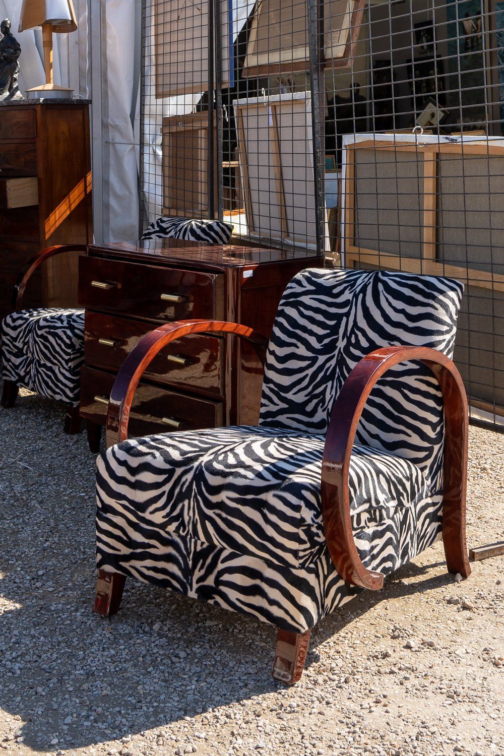 Zebra print chair at the Foire de Chatou